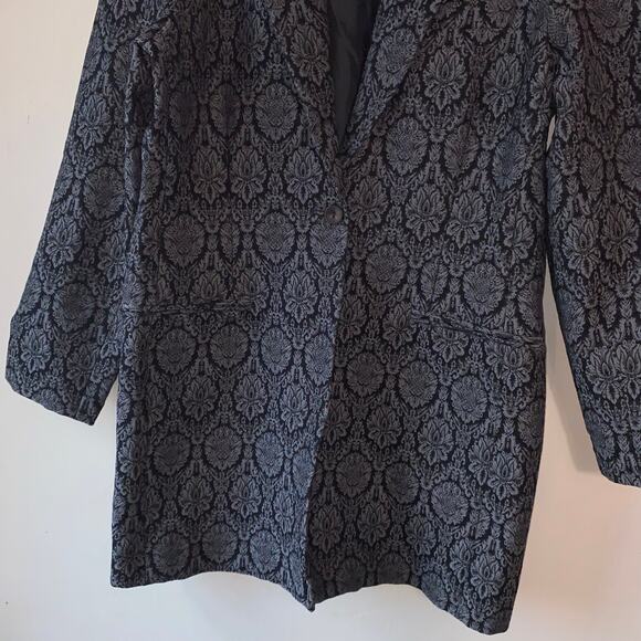 VTG Dialogue Jacquard Long Blazer Jacket Women’s SZ 8 Baroque Academia Elegant - Picture 5 of 10
